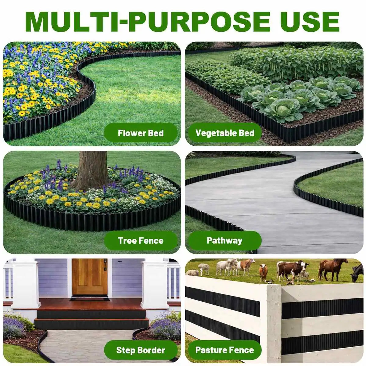Corrugated Metal Edging, 6" Rust-proof Landscape Edging Border