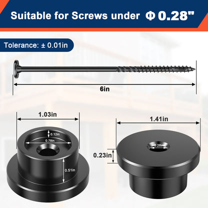 FMhotu Carbon Steel Nut and Screw Assortment, 1" Nuts and #14 x 6" Wood Screws, Fastening Tool for Decorating Outdoor Pergolas, Gazebos and Decks