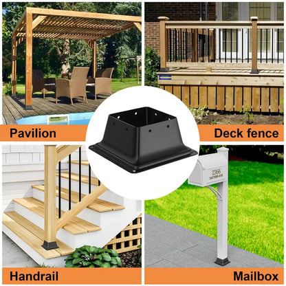 4x4 Post Base, Internal 3.6"x3.6" Heavy Duty Post Bracket