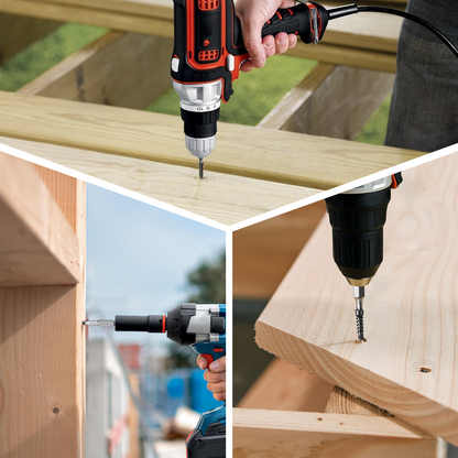 FMhotu #10 x 1-7/8" Hidden Deck Screws, Star Drive Countersunk Wood Screws, Rust Resistant Timber Screws, T15 Star Bit Included, Black