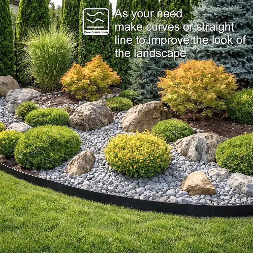 4-Inch Landscape Edging with Metal Spikes, Black