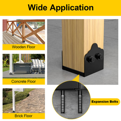 FMhotu 6x6 Post Base, Stainless Steel Adjustable Post Anchor Bracket (Internal 5.5 x 5.5), Adjustable Post Base for Pavilion Deck Porch Handrail Railing Support Decorative Anchor Plate
