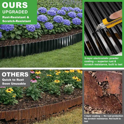 Corrugated Metal Edging, 8" Rust-proof Landscape Edging Border