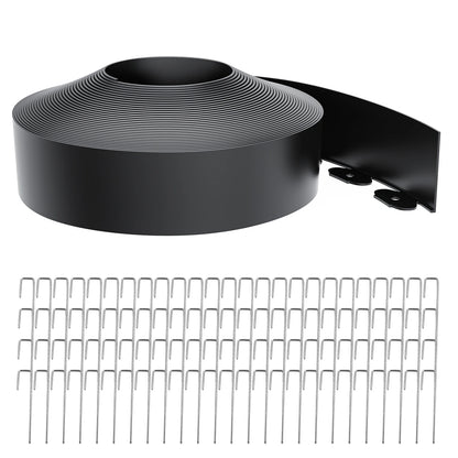 4-Inch Landscape Edging with Metal Spikes, Black