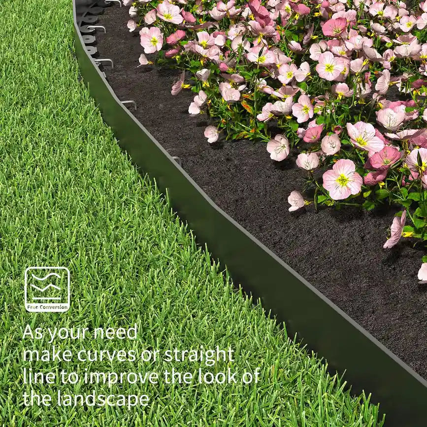 4-Inch Landscape Edging with Metal Spikes, Black