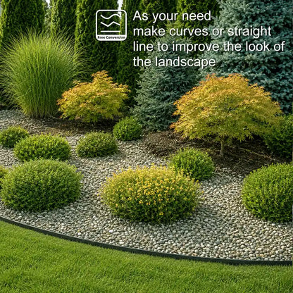 1.5 Inch Landscape Edging, Ribbed Garden Edging, Black