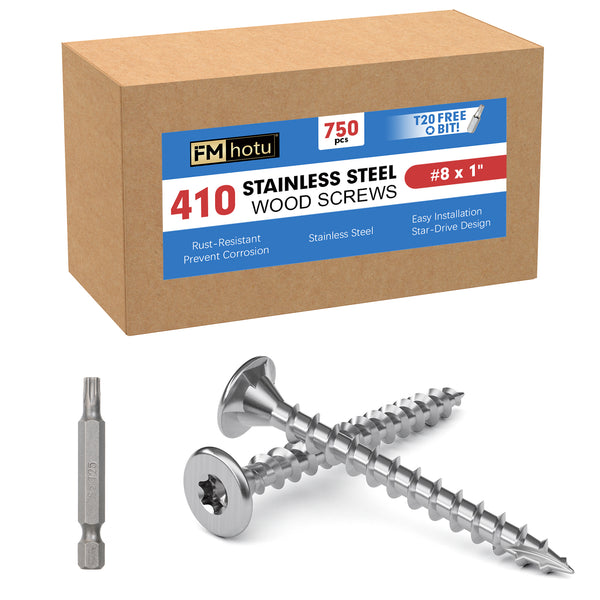 #8 x 1 Stainless Steel Deck Screws, 410 Grade Stainless Steel