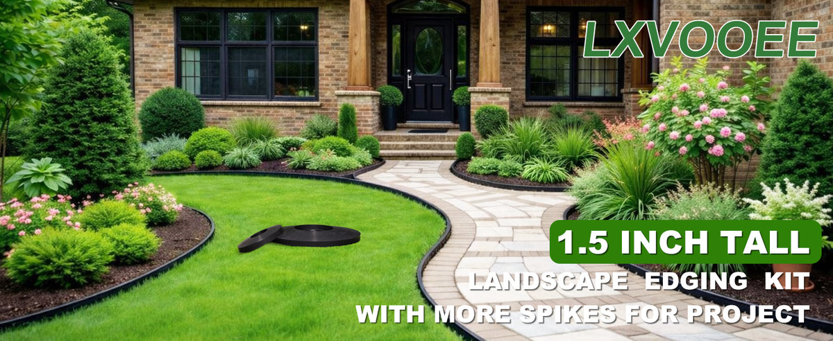 1.5 Inch Landscape Edging, Ribbed Garden Edging, Black